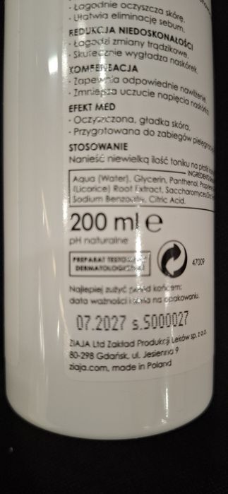 Ziaja med kuracja oczyszczająca tonik