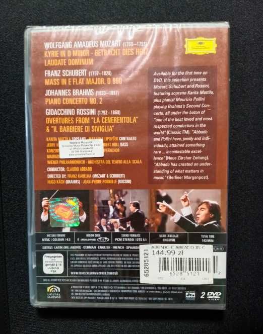 Claudio Abbado In Concert 2 DVD Mozart Brahms Schubert Deutsche Grammophon
