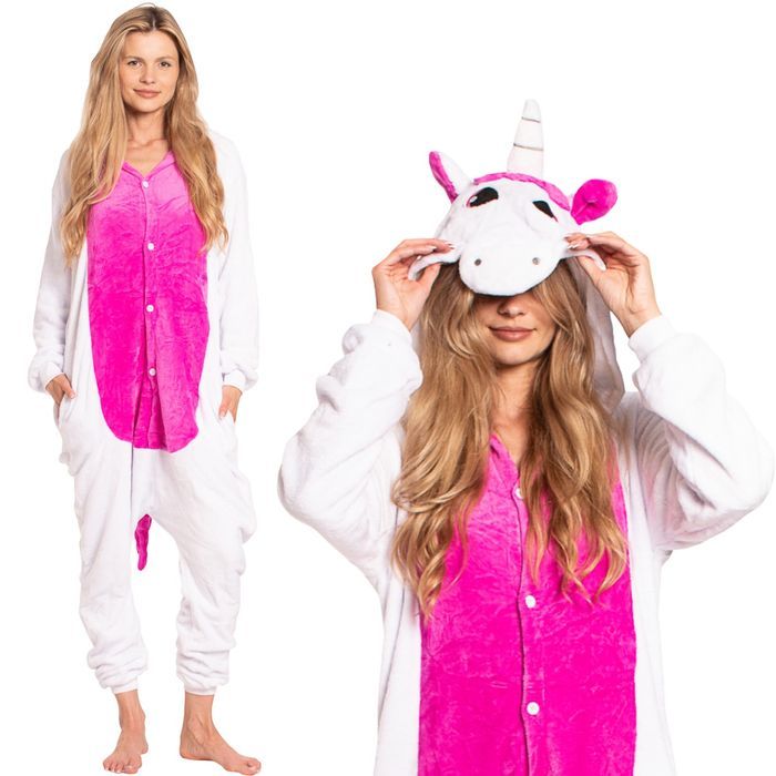 Piżama Damska Kombinezon Kigurumi Onesie Jednorożec Różowy 165-175cm L