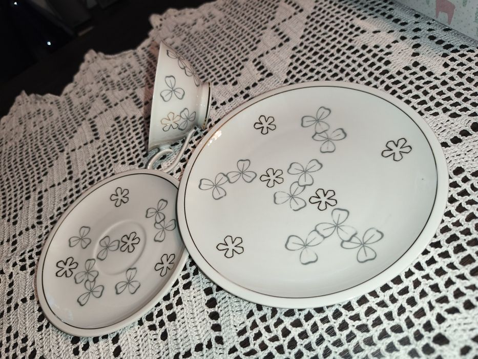 Porcelanowe trio Lettin koniczyna