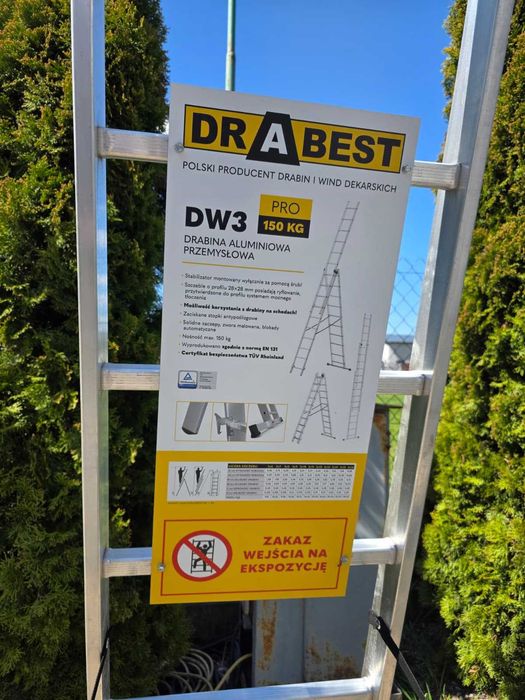 Drabina aluminiowa wielofunkcyjna 3x10 szczebli PRO DRABEST