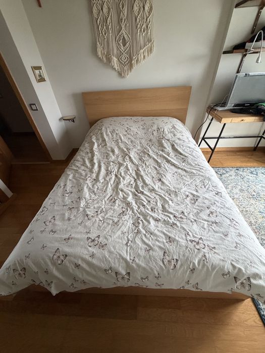 CAMA Casal Malm Ikea com 4 gavetoes + colchao