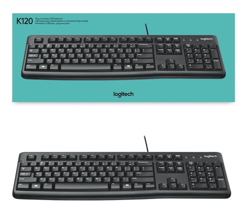 Клавіатура Logitech K120 (USB, дротова) — нова, оригінал.