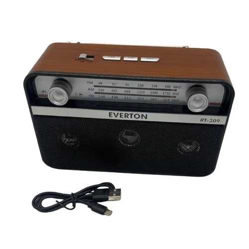 Портативний радіоприймач Everton RT-309 Bluetooth/USB з ліхтариком