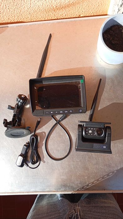Câmara de marcha atrás sem fios,monitor magnético,de energia solar/usb