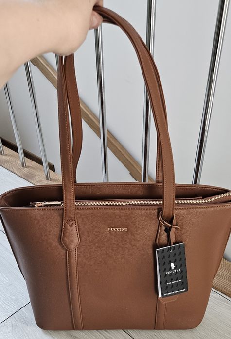 Puccini duża torba shopper brąz
