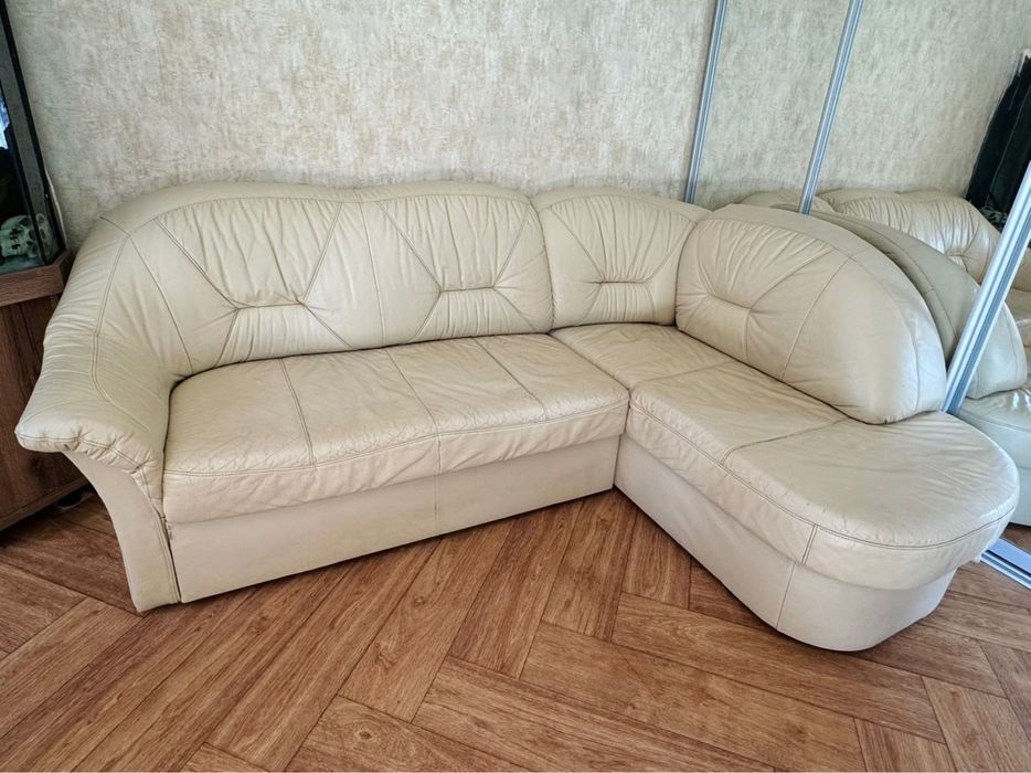 Шкіряний диван разкладний