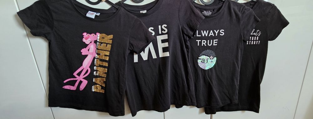 Zestaw 4x bluzka H&M Reserved Cool Club rozmiar 128/134 t-shity