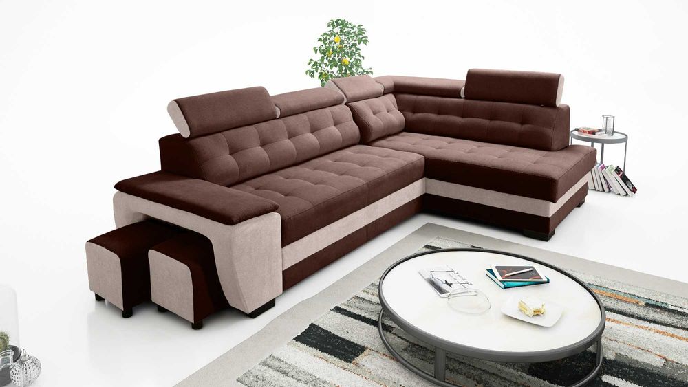 Narożnik GRAND z Pufami i Funkcją RELAX  Wygodny i Praktyczny