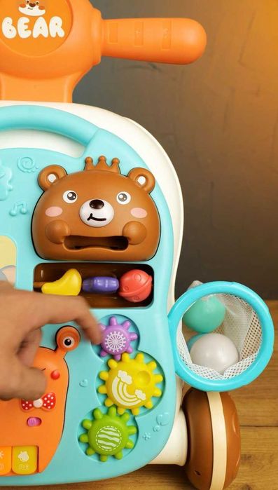 Ходунки-каталка та інтерактивний розвиваючий столик-бізіборд 3 в 1