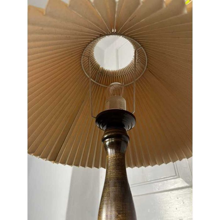 Stojąca lampa z abażurem z harmonijką lata 80te
