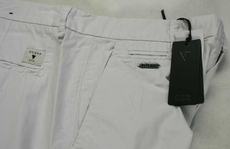 Męskie spodnie Guess Alain -Slim Taper jasno-szare oryginalne -W34/L34