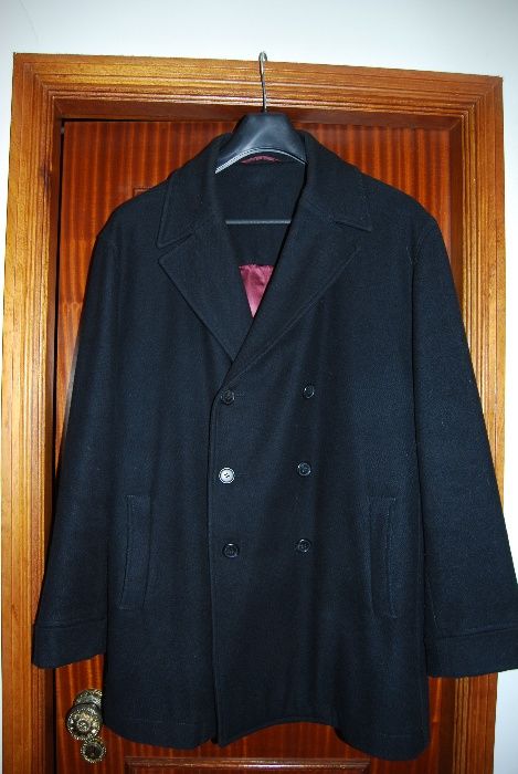 Casaco homem azul trespasse de inverno (80% Lã) - Tamanho XL