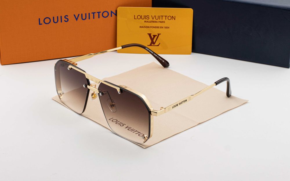 Сонцезахисні окуляри Louis Vuitton NEW 2026 | UV400 | прямокутна лінза | футляр в комплекті | металева оправа