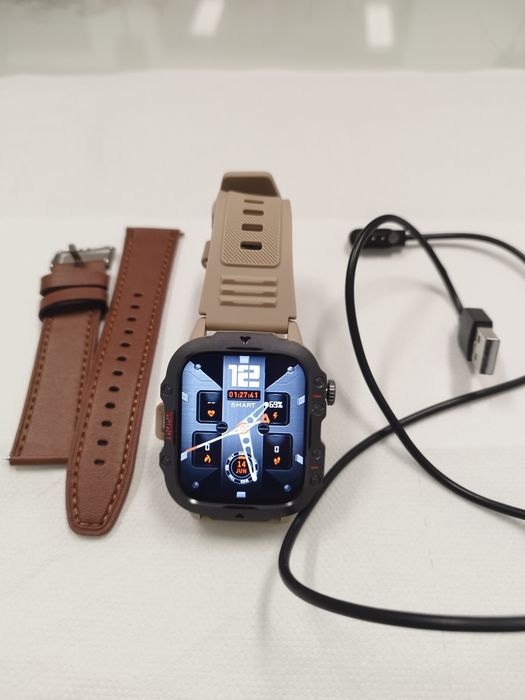 Smartwatch novo beje + 1 bracelete castanha