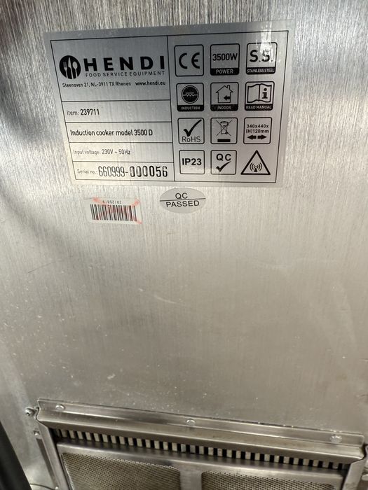 Hendi Індукційна Плита Професійна Потужність 3500 W
