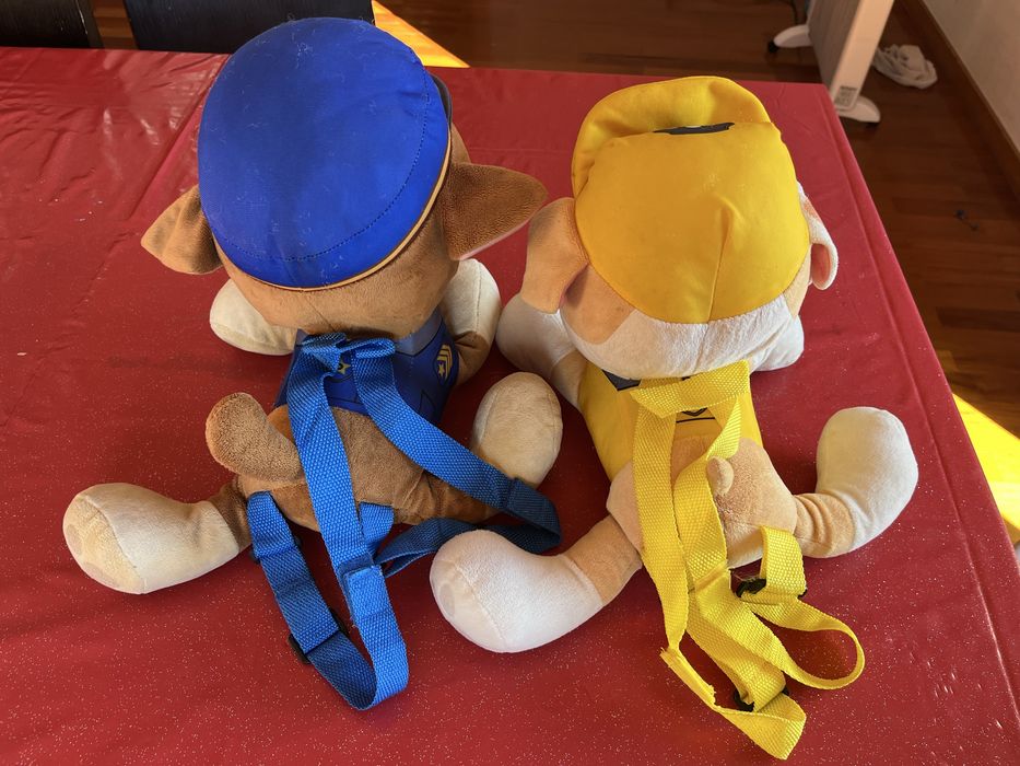 Rubble e Marshal Patrulha Pata Peluches Mochila Grandes Paw Patrol