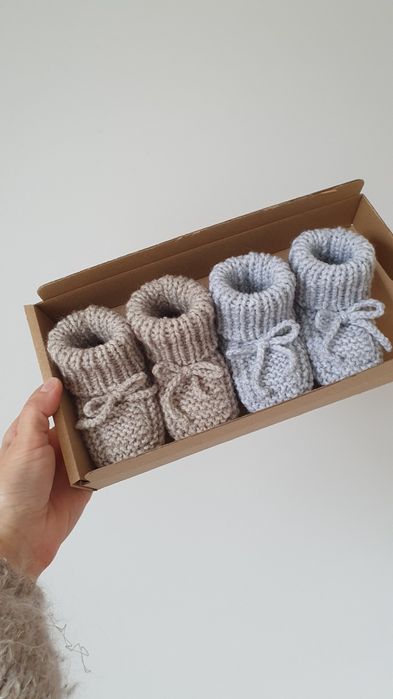 Buciki skarpety robione ręcznie na drutach