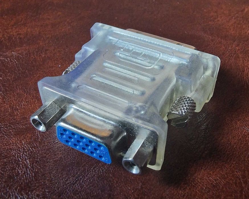 Adapter do monitora DVI-I Dual Link (24+5 pin) na VGA przejściówka