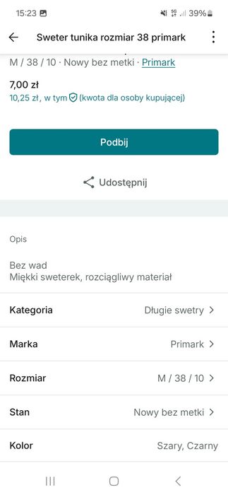 Sweter sweterek rozmiar M primark