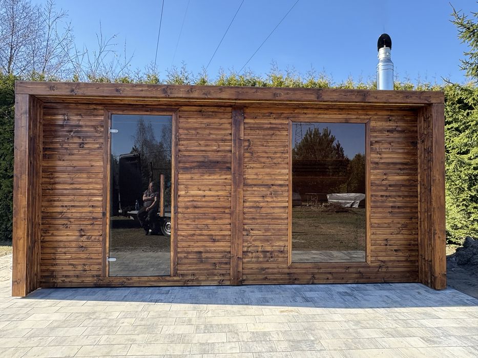 Sauna Ogrodowa Finska Przedsionek Piec Na Drewno 500cmx240cm