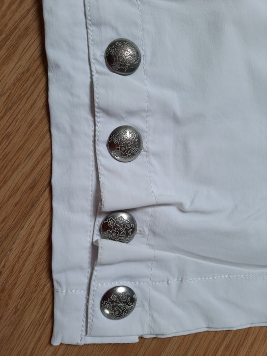 Spodnie damskie rybaczki białe lato Tiffi S