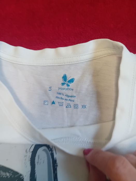 #Morpho T-shirt biały szary Moami Chile S