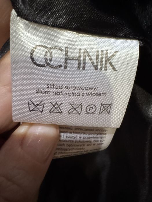 Ochnik czarne naturalne futro kożuch r L/XL