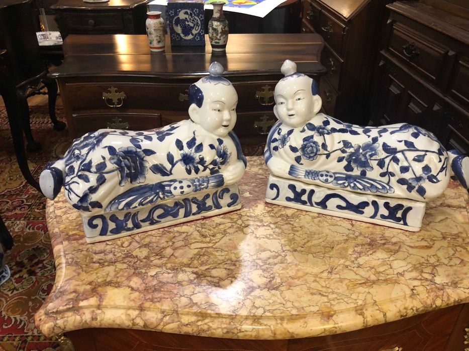 Par de caixas em porcelana da china
