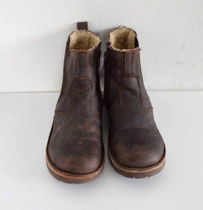 Kmins Mastin buty skórzane botki brązowe ocieplane  32