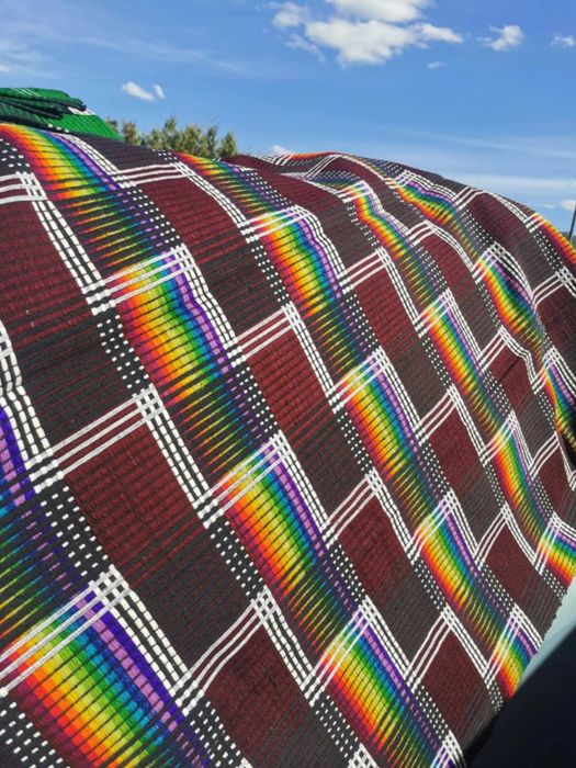 Narzuta  wełniana z okresu prl, vintage.