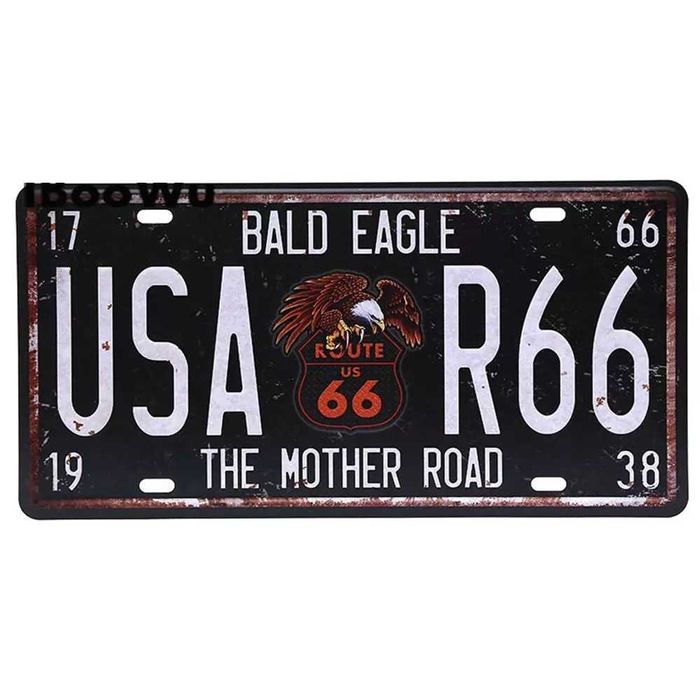 Номер американский США Route 66 трасса usa custom plate винтаж ретро