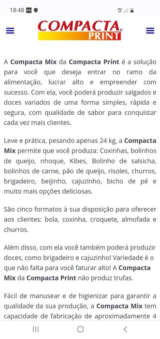 Máquina industrial de produzir Salgados e Doces