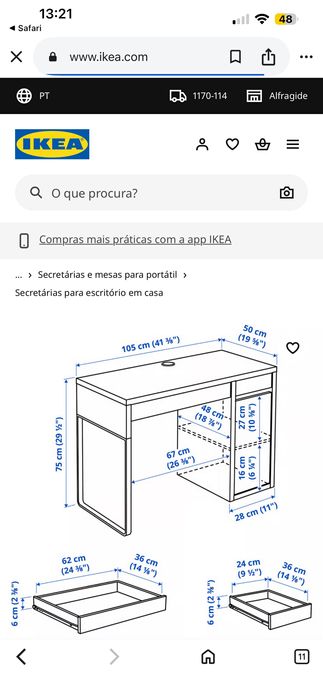 Secretaria criança ikea branca