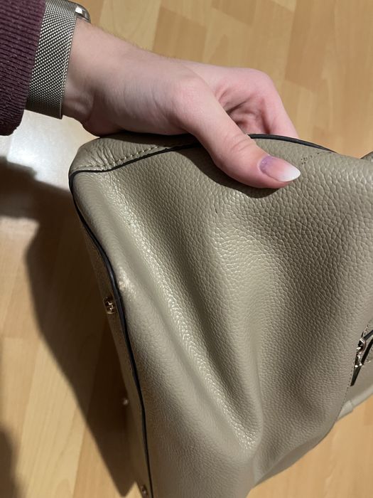 Skórzana beżowa torebka typu shopper Wittchen