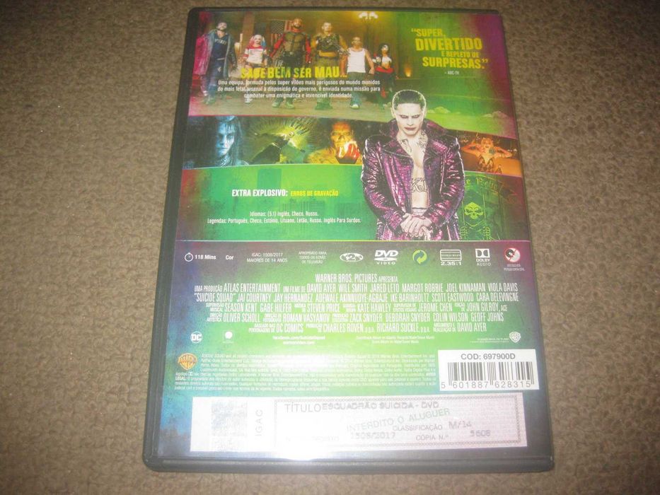 DVD "Esquadrão Suicida" com Will Smith