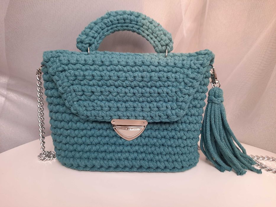 Torebka handmade ze sznurka bawełnianego