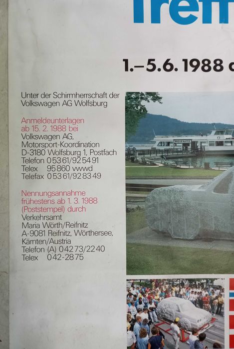 Poster Internationales 1988 Golf GTI Treffen VW Volkswagen