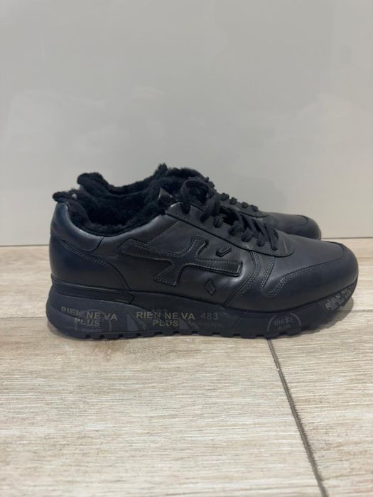 Premiata мужские кожаные зимние кроссовки на меху