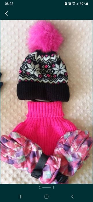 3 Komplety  czapki  szalik kominy  i rękawiczki