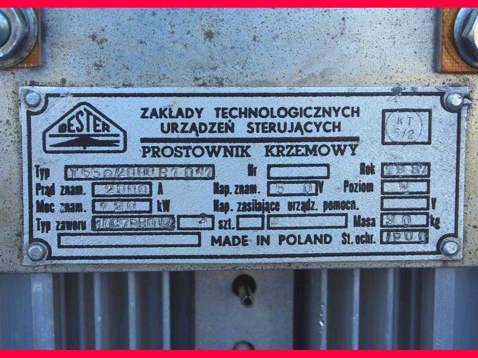 Mostek 2000A, 120kW, dioda D20-800, 800A/600V, 3 fazy