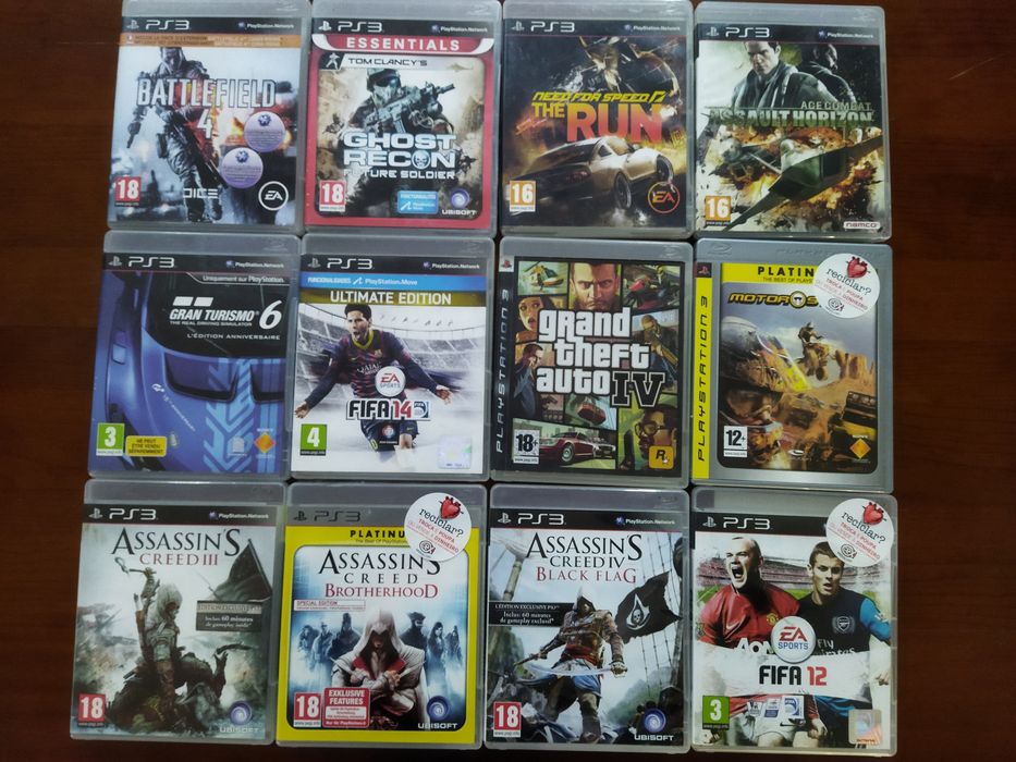 PS3+4comandos+12jogos