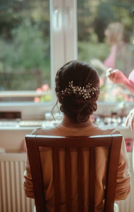 Grzebyk do włosów + kolczyki - piękny ślubny zestaw