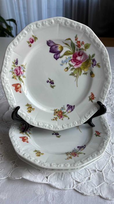 Rosenthal Maria Sommerstrauss 3 talerze 19,5-20 cm deserowe sałatkowe