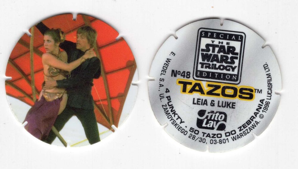 Star Wars Tazo Gwiezdne Wojny Lay's Żeton No. 48 Leia & Luke