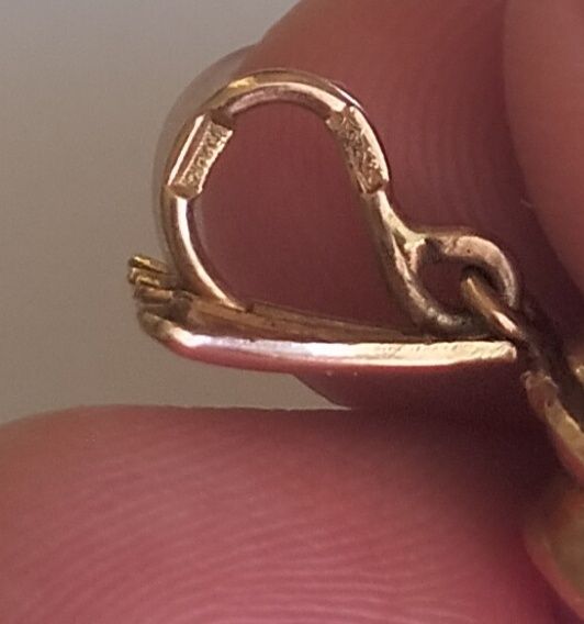 Подвеска, кулон золото 583 проба с рубином, производства  СССР