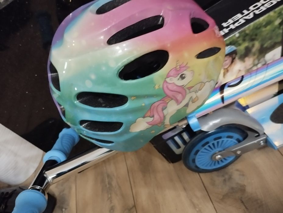 Hulajnoga HOLO  nowa kask jednorożec karton super