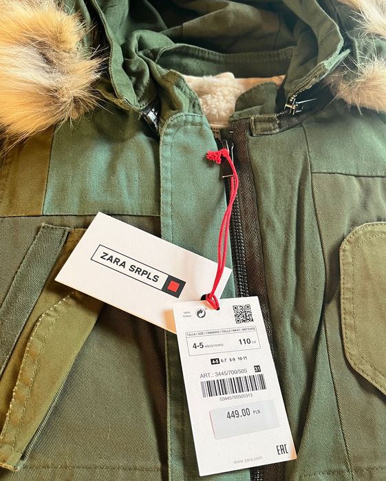UNIKAT Zara SRPLS 2w1 parka kurtka płaszcz bawełna limitowana 449 zł