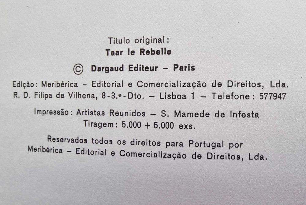 Taar, o Rebelde - Meribérica / Dargaud