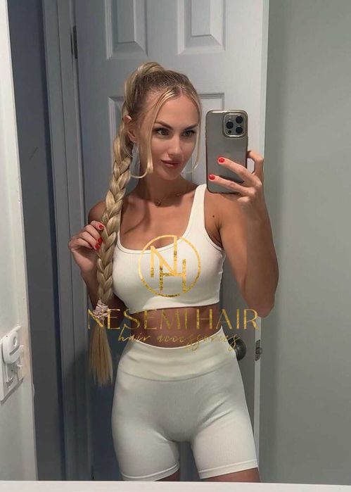 Warkocz włosy naturalny blond clip in syntetyczny nowy